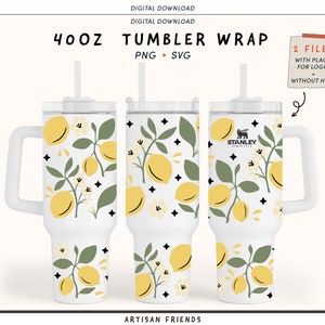 Magical Lemon SVG PNG design for 40oz tumbler wrap, summer svg, Daisy flower png svg, Stanley Tumbler Svg, Quencher Svg