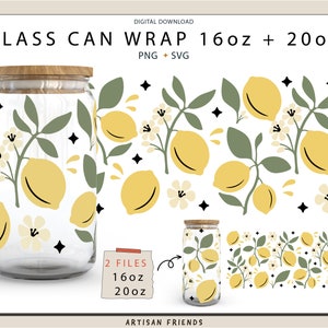 Magical Lemon 16oz + 20oz glass can svg, lemon svg, For Cricut, Libbey glass Svg, spring Png svg, Digital Download