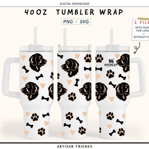 Golden retriever svg voor voor 40oz tuimelaar wrap svg, Stanley Tumbler Svg, Quencher Svg, Hond moeder Tumbler svg, gouden doodle svg
