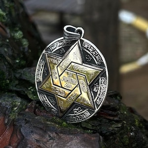 Wisiorek z heksagramem króla Salomona: sygnet religijny ze srebra próby 925K