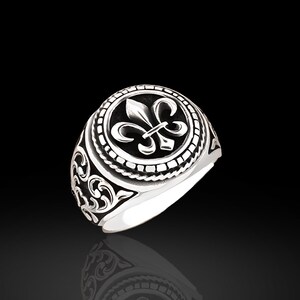 Fancy Detailed Mens Ring Sterling Silver, Handmade Unique Ring For Men, Fathers Day Gift For Husband, Gifts For Him, Gift For Boyfriend