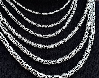 925 sterlingzilveren Byzantijnse koningsketting: massief zilveren sieraden in Bali-stijl
