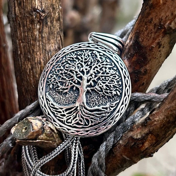 Collier Vikings Yggdrasil en argent 925 carats, cadeau avec pendentif arbre de vie pour homme, collier mythologie nordique en argent sterling, cadeau pour la fête des pères