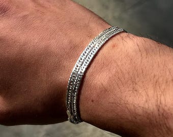 Minimalistisches Kettenarmband 925 Sterling Silber, Armband für den täglichen Gebrauch