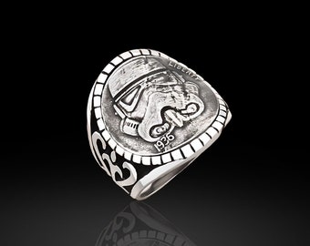 Anello fatto a mano in argento sterling 925 di Star Wars, regalo mandaloriano
