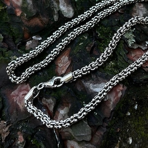 Ball Linked Handcrafted Chain 925 Sterling Silver – Ball Circle Unique Links Chain (4mm, 5mm) – Perfect Gift for Boyfriend