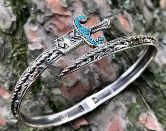 Verstellbare Türkis Stein Männer Armband, Einzigartige Mann Armband, Schwere Blauer Stein Silber Armband, Männer Silber Manschette Armband, Geschenk für Ihn