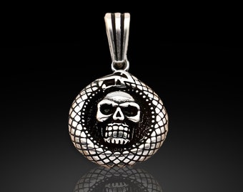 925 Sterling Silver Skull Pendant: Gothic Mens Necklace