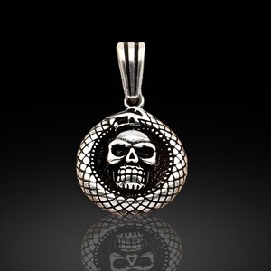 925 Sterling Silver Skull Pendant: Gothic Mens Necklace