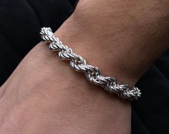 AEKKI☆ROPE CHAIN SILVER CHAIN BRACELET Rope Chain Bracelet, Sterling Silver | Men's Bracelets | Miansai
