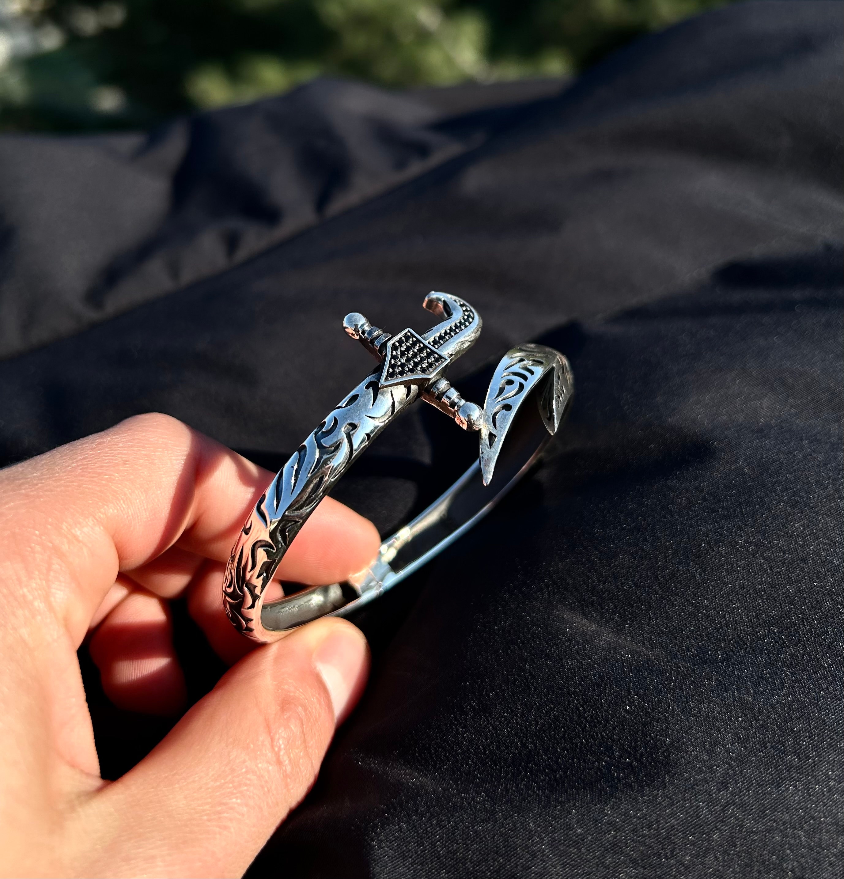Hz. Ali's Zulfiqar Bracelet 925 Sterling Silver, La Feta