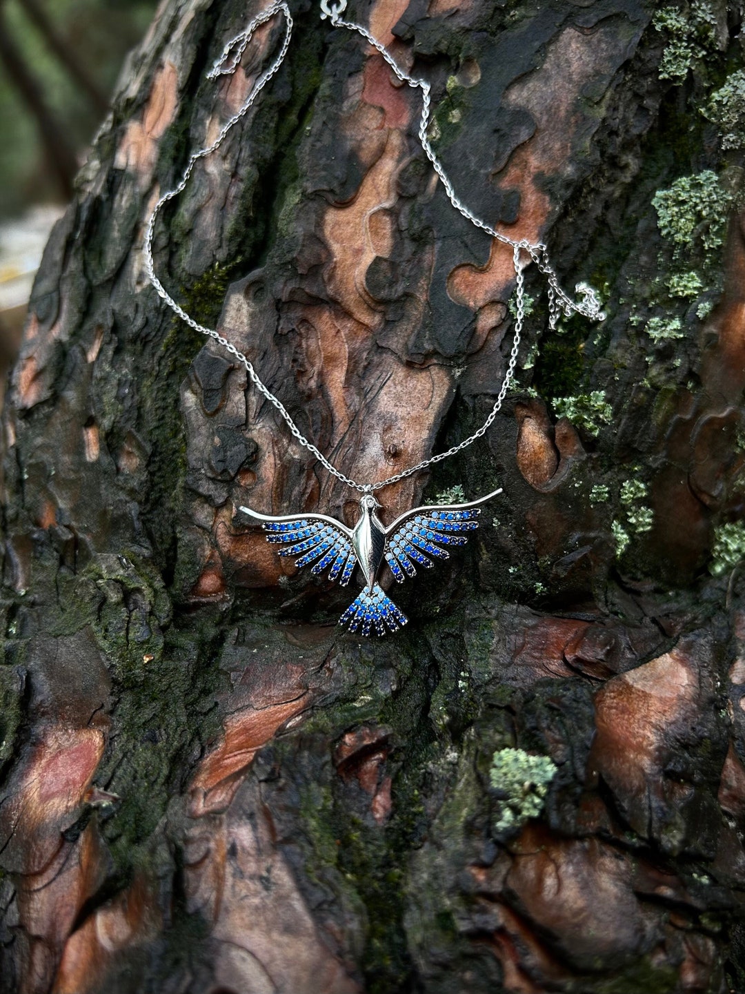 Blue Phoenix Necklace for Woman 925 Sterling Silver, Women's Blue ...