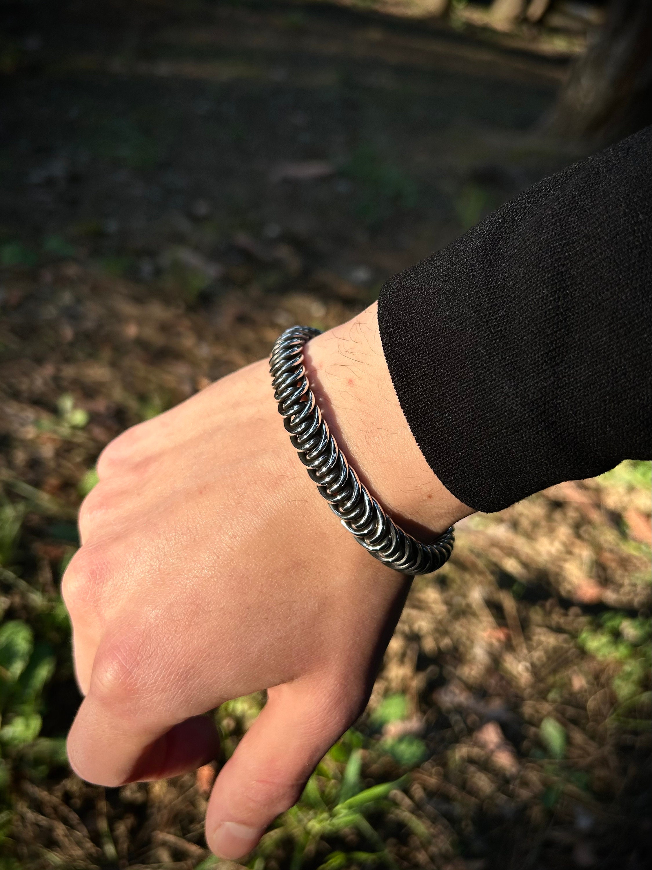 ヴィンテージ ヘビーカフブレスレット シルバー925 銀 アクセサリー