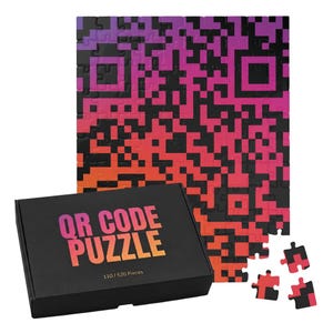 QR Code Jigsaw Puzzle, Secret Message Reveal, Trip Announcement, interactive Gag Gift
