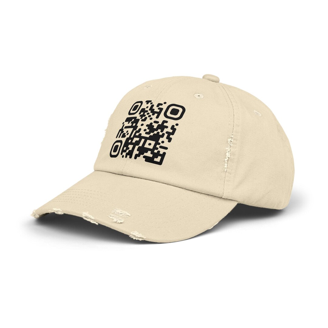 Cap With Qr Code QR Code Distressed Cap – Scan Me Hat – Interactive Vintage QR Hat ...