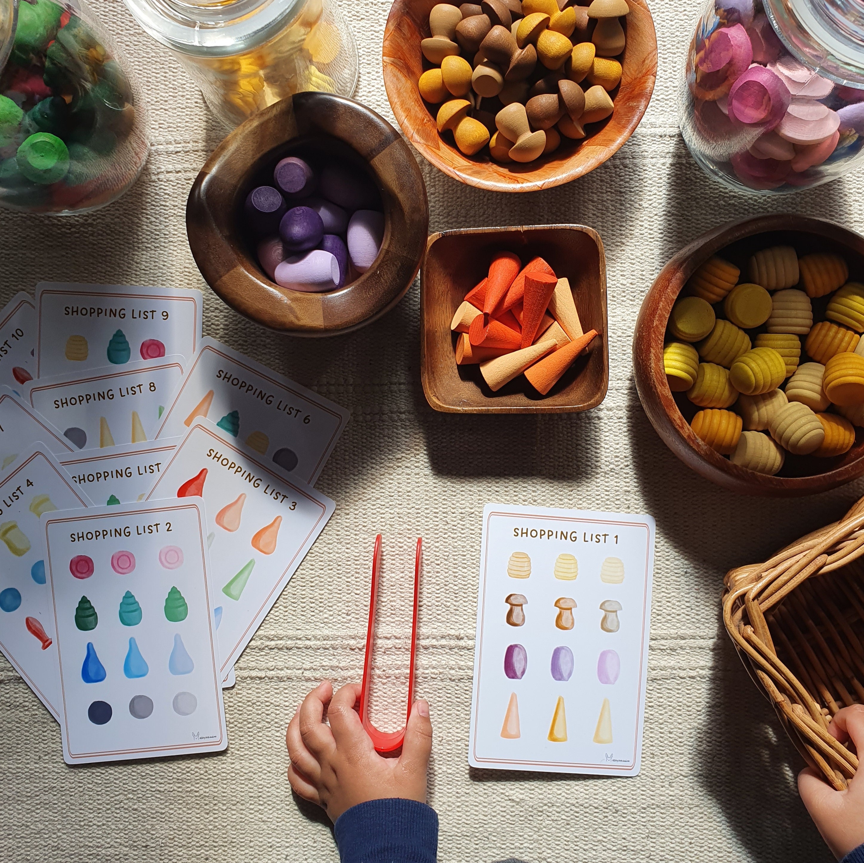 Montessori Sorting Tray, Educational Materials, Loose Parts Play