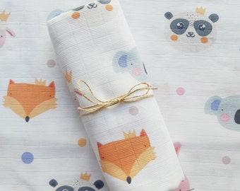 Emmaillotage en mousseline, couverture pour bébé en mousseline, alimentation des bêtes, cadeau de baby shower, cadeau de nouveau-né, cadeau pour bébé