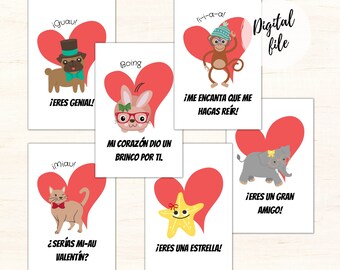 Spanish Valentine Cards | Etsy