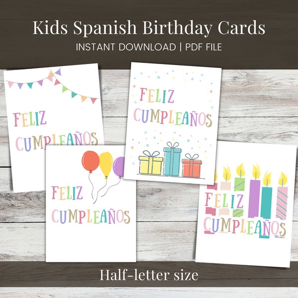 Printable Birthday Cards in Spanish - Etsy