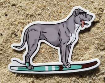 Cute American Pit Bull Terrier (G) surf sticker