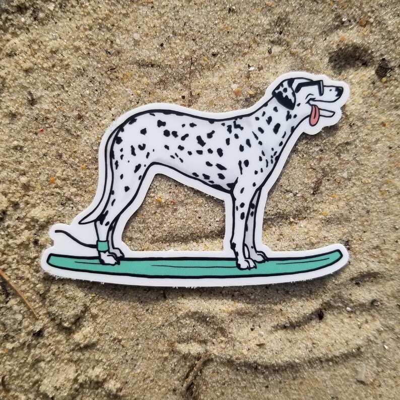 Cute Dalmatian surf sticker image 1