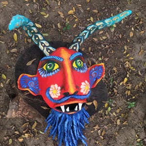 Mascara grande de papel mache -decoración de pared