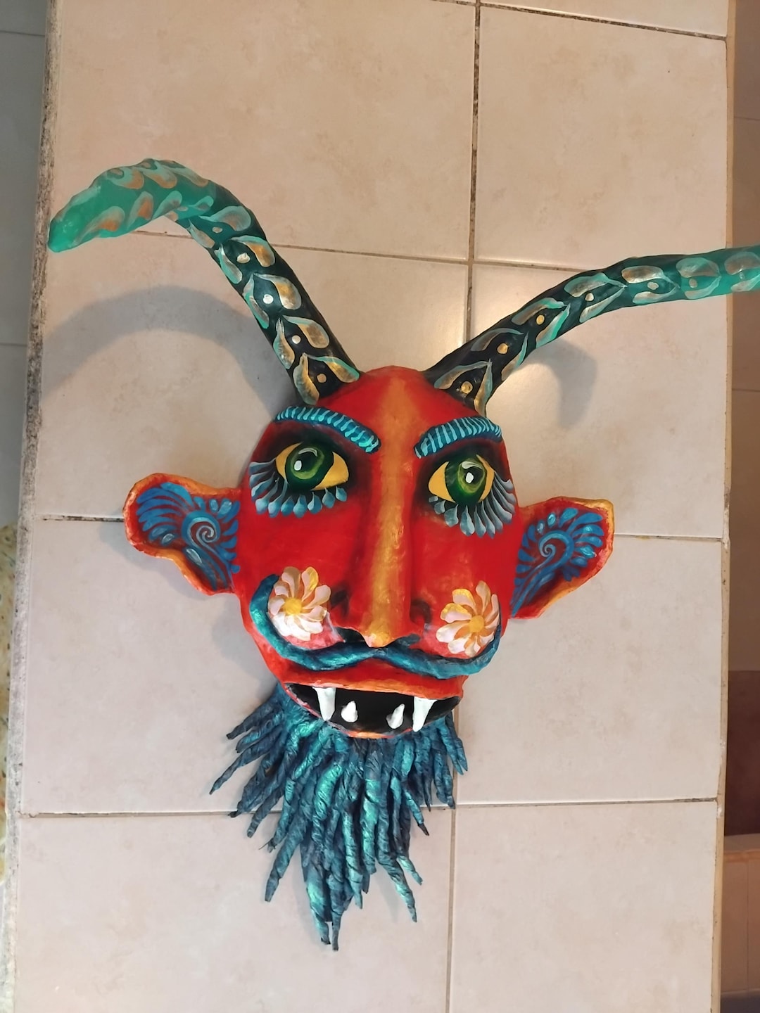 Large Paper Mache Mask - Wall Decoration - Etsy Large Paper Mache Mask - Wall Decoration - Etsy