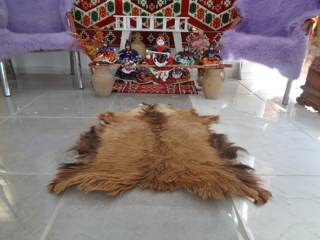 Brown Goatskin Rug Animal Skin Soft Hair Goatskin for Etsy