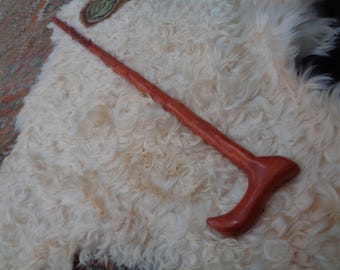 Artisan Carved Wooden Walking Stick, Applewood Cane – A Classic Gift of Grace & Resilience, Perfect Valentine's Day Surprise BA6
