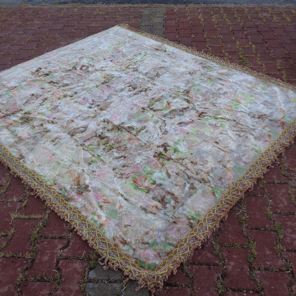 7.5x6.6Ft Vintage Brown-Green Velvet Bedcover Vintage Italian Bedspread  Shiny Sofa Cover Rose Design Victorian Style Wedding Table Decor r3