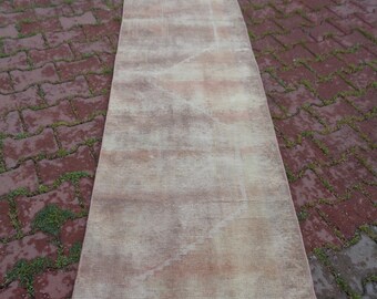 11.3x2.2 ft Burnt Red Vintage Runner Rug Long Narrow Runner For Kitchen Non Slip Muted Runner Carpet For Hallways Pale Runner For Stair 2820