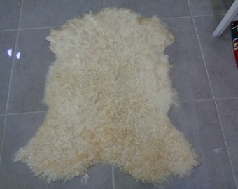 Goatskin Rug, Unique Angora Leather, Super Soft Bed For Your Cat, Fluffy Goatrug 3. 6 x 3. 1 Curly Throw Rug, Silky Touch Animal Leather3035