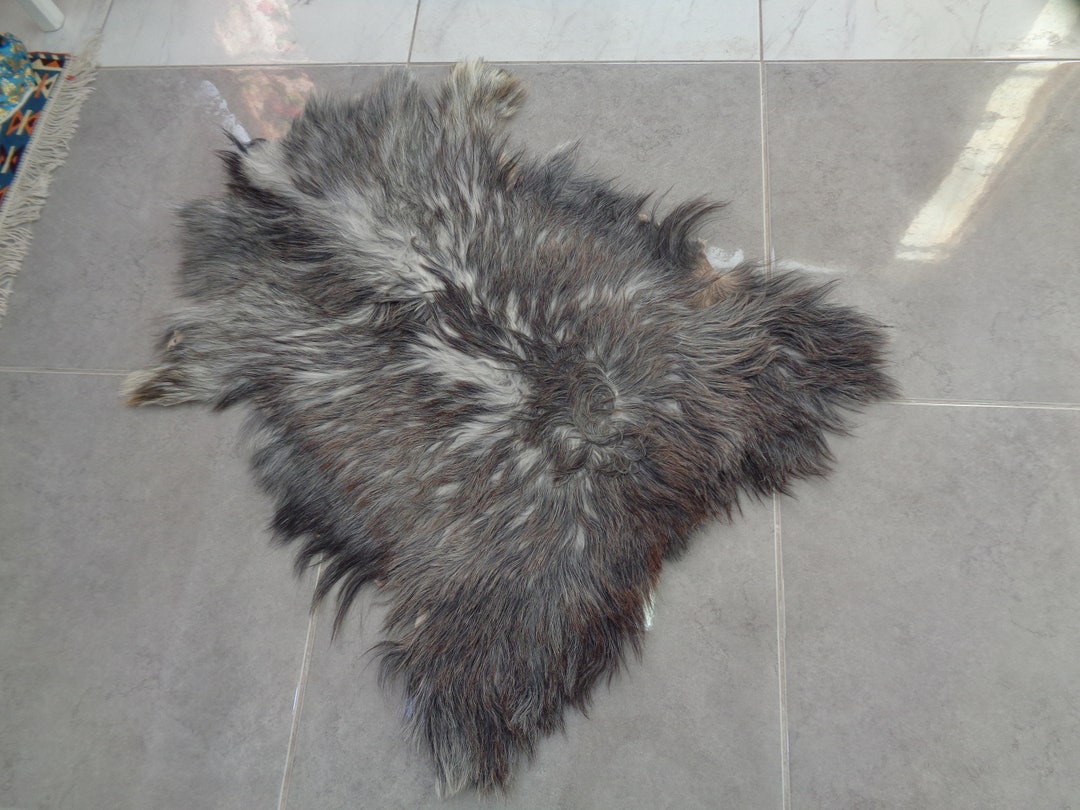 Colorful Goatskin Rug 3.4 X 2.8 Goatskin for Upholstery Long Etsy
