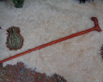 Artisan Carved Wooden Walking Stick, Applewood Cane – A Classic Gift of Grace & Resilience, Perfect Valentine’s Day Surprise BA6
