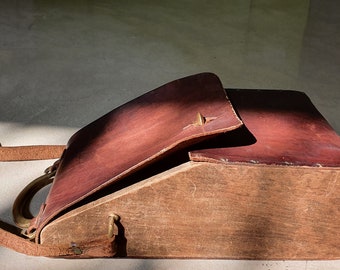 Sac à main en cuir en bois rare