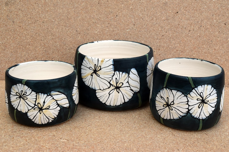 Hand Painted Pots Etsy