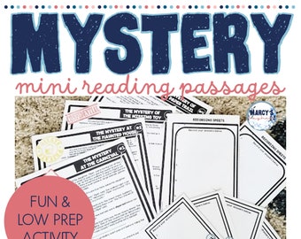 Mini mysteries reading comprehension - short stories with clues 2nd & 3rd grade