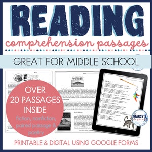 Middle school reading comprehension passage worksheets 6th, 7th, 8th grader - Critical Thinking Skills, ELA Homeschool Teacher Pintables