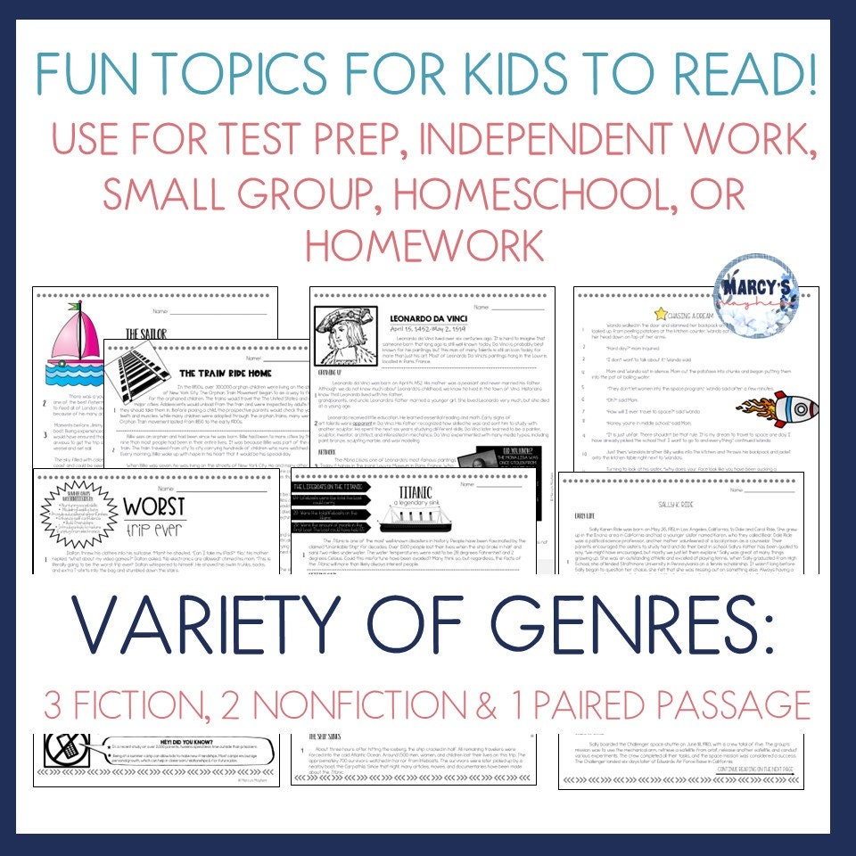 Reading Comprehension Worksheets: 4th &amp; 5th Grade Homeschool Printables ...