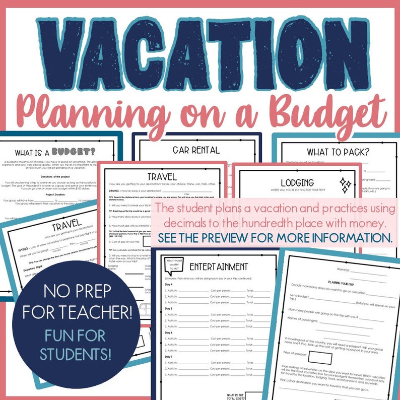 Plan a Trip Using a Budget Budget Planner Printable End of Year ...
