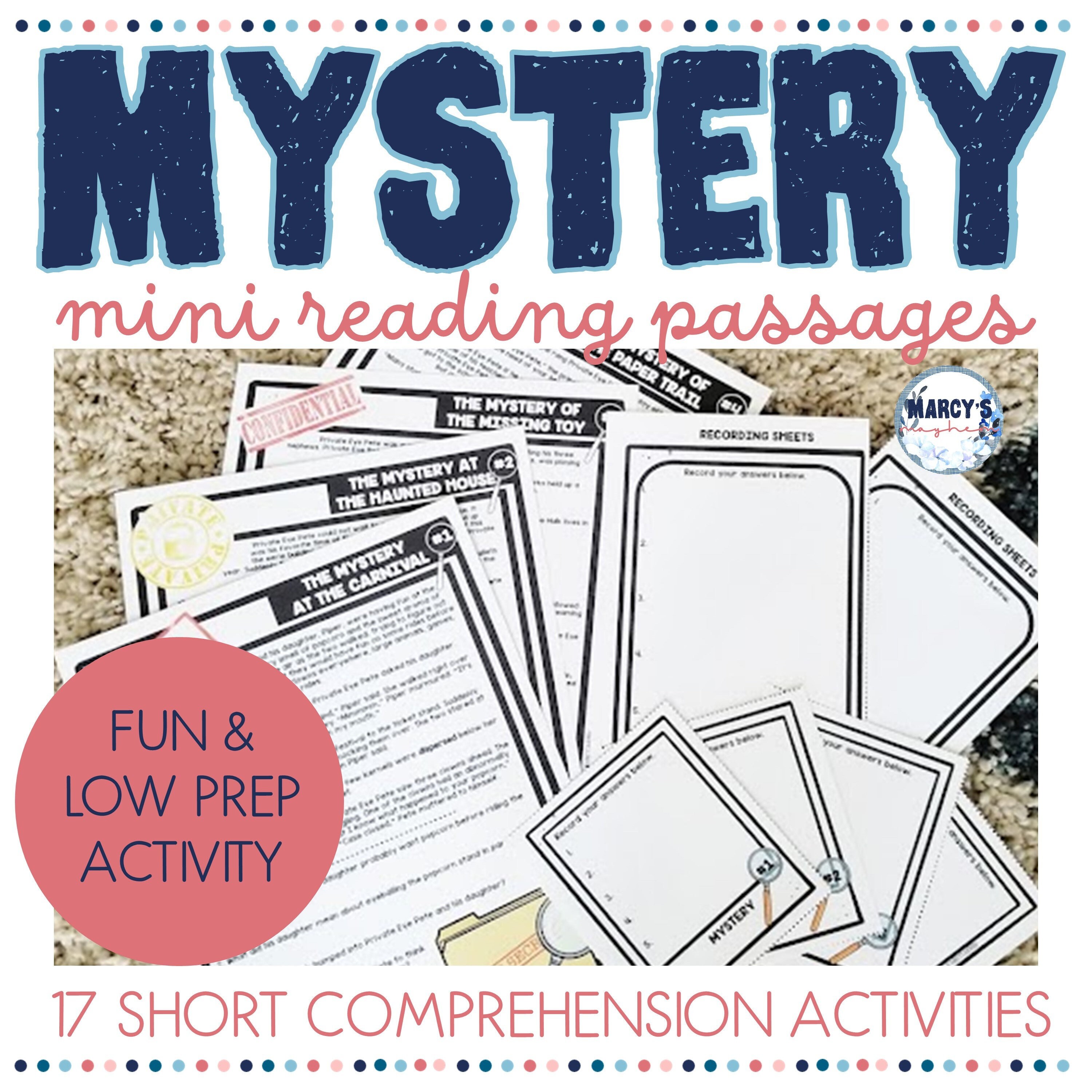 Mini Mysteries Reading Comprehension - Short Stories With Clues 2nd ...