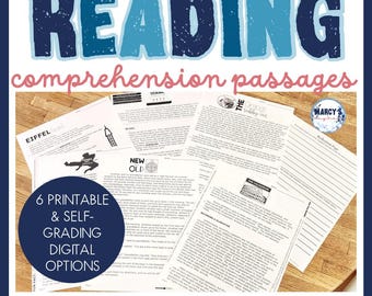 Critical thinking worksheet 7th 8th grade reading practice comprehension passages for homeschool, printable and digital activities