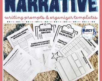 Personal narrative writing prompts & narrative graphic organizer 3rd, 4th, 5th grade, fun printable worksheets