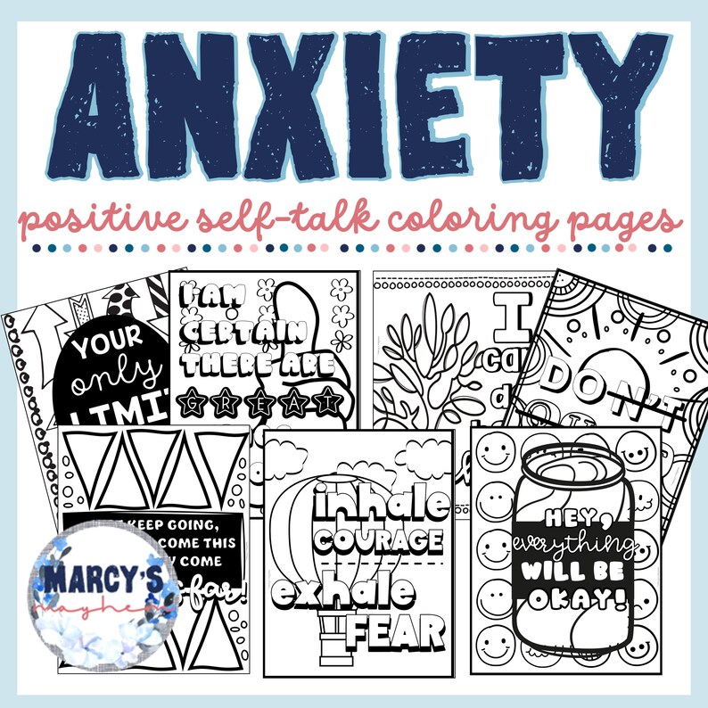 Test Anxiety & Positive Self Talk Coloring Pages for Kids - Etsy