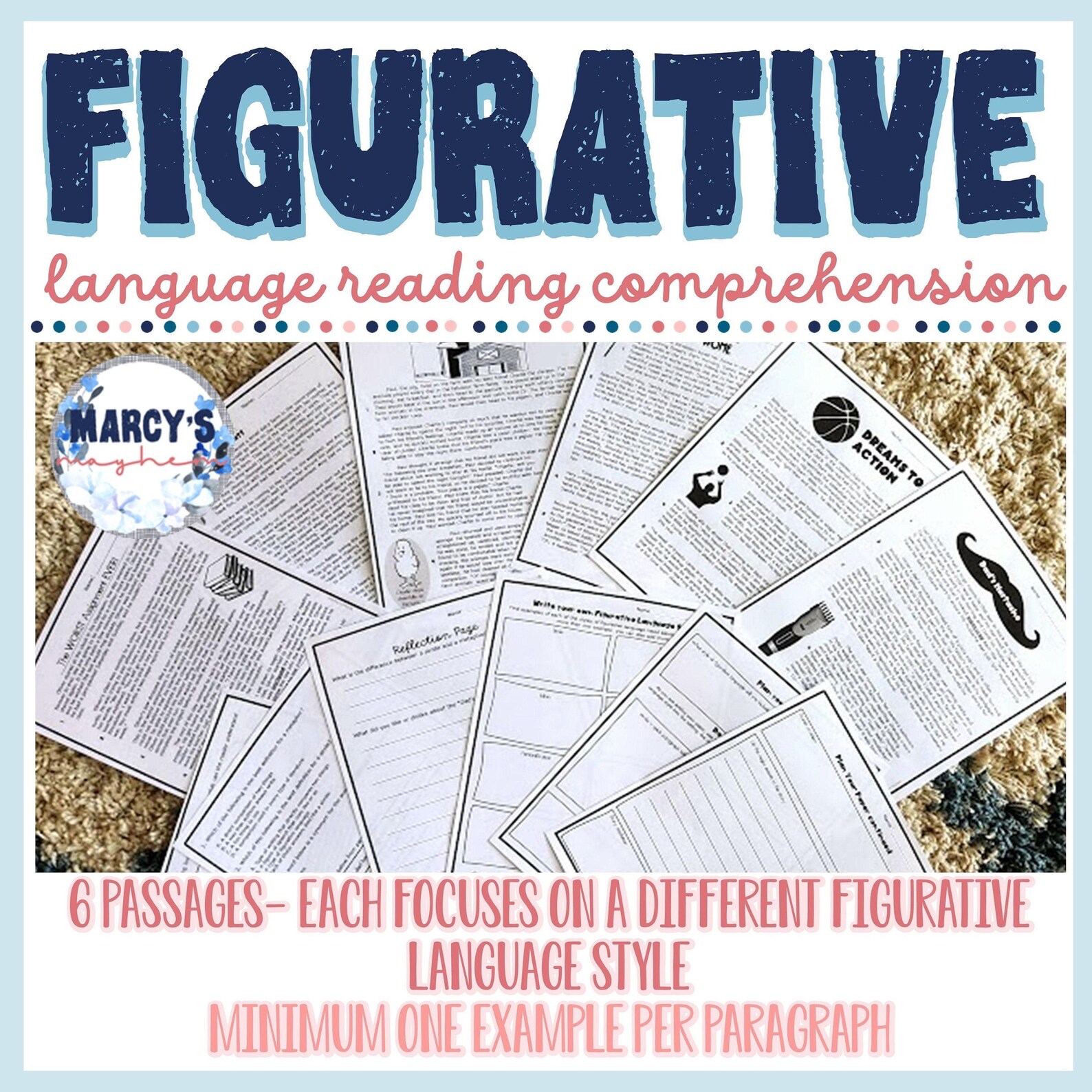 Figurative Language Reading Comprehension Passages With Questions ...