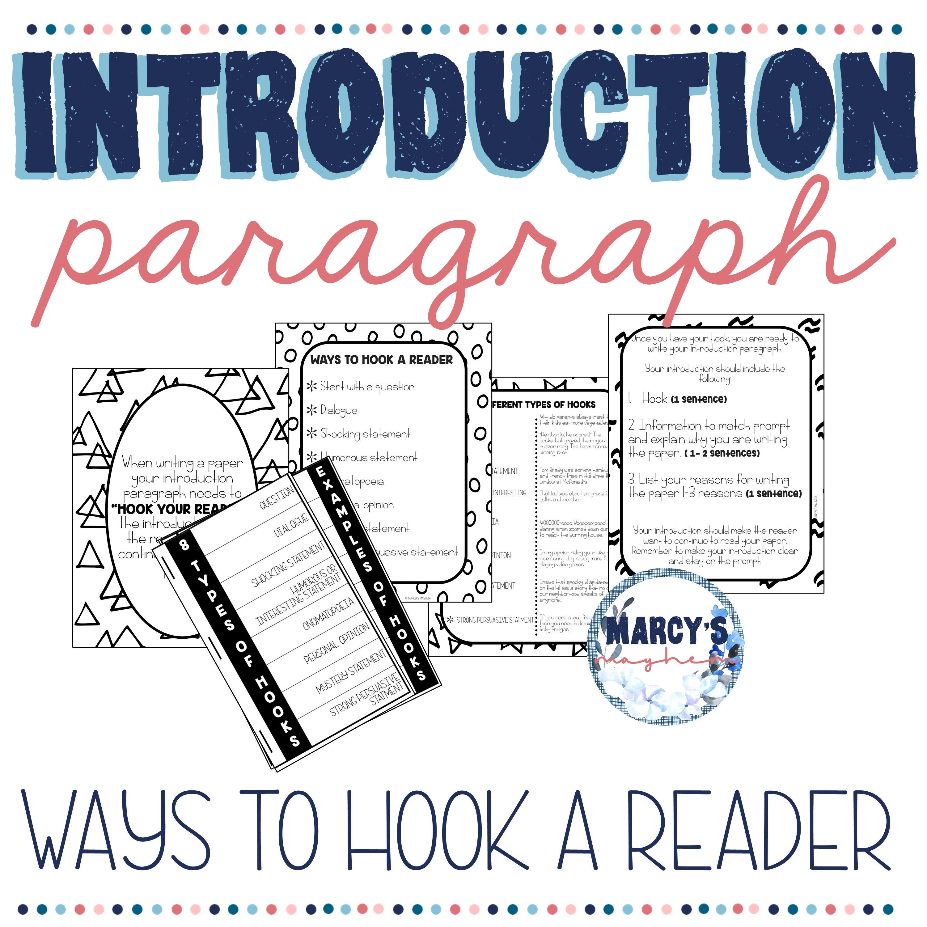 How to Write a Good Introduction Paragraph 4th & 5th Grade, Hook Your ...