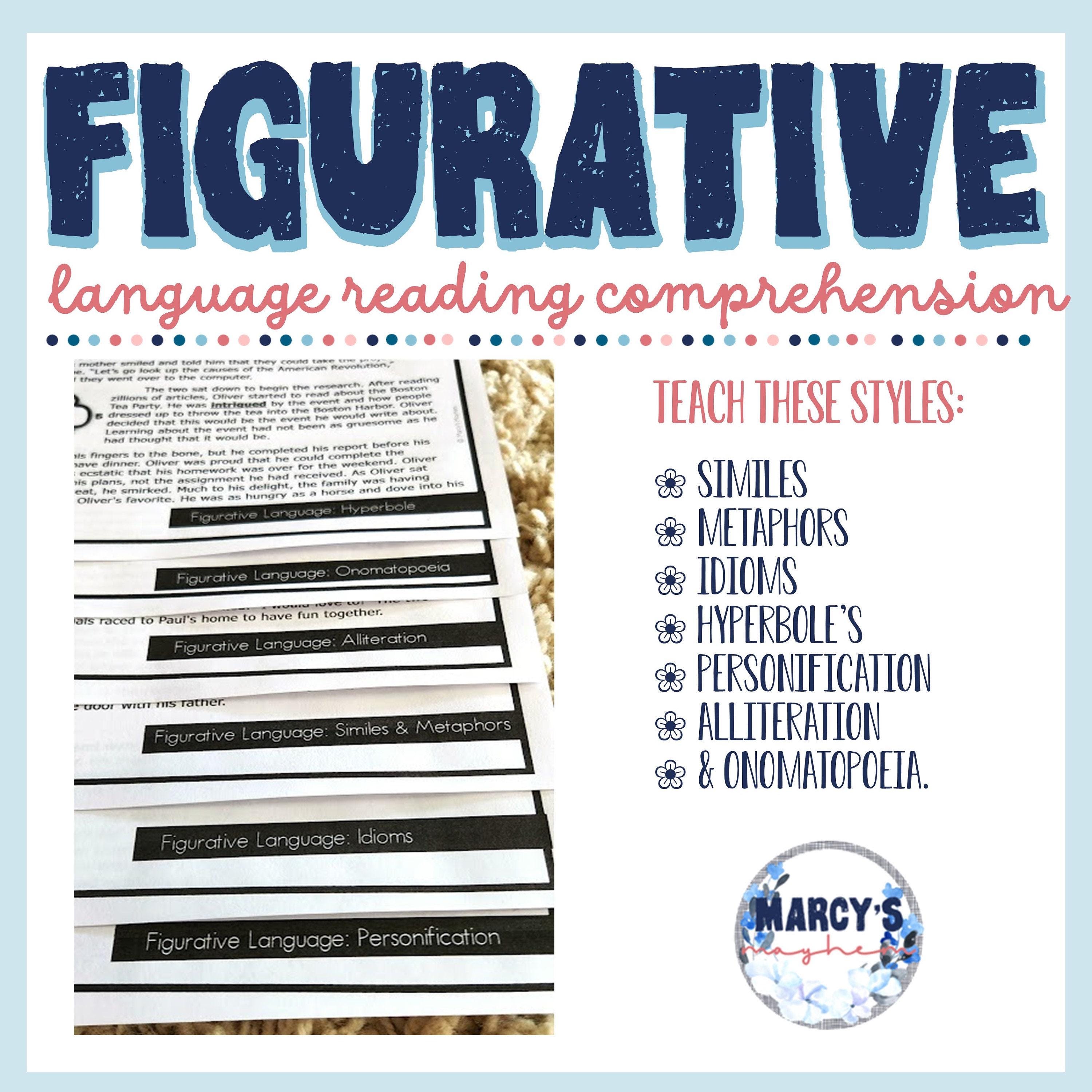 Figurative Language Reading Comprehension Passages With Questions ...