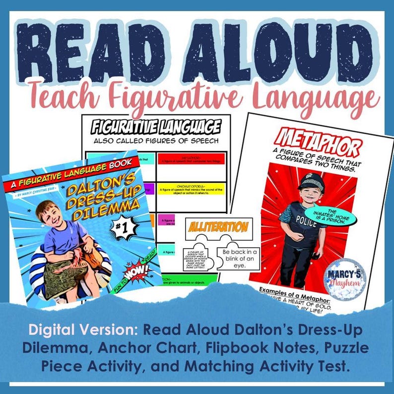Figurative Language Read Aloud Book & Activities: ELA Lesson (PDF ...