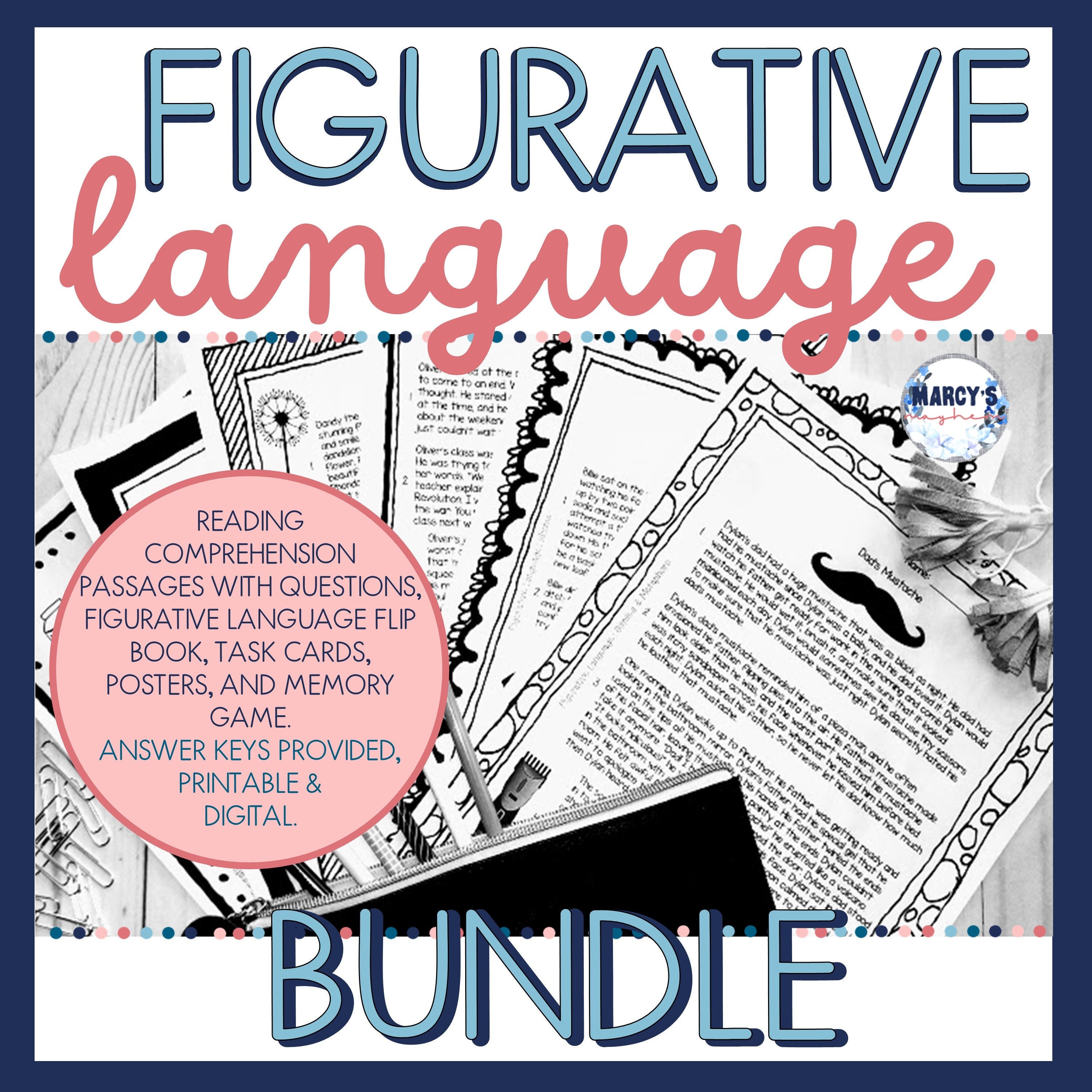 4th and 5th Grade Figurative Language Activity BUNDLE, Short Stories