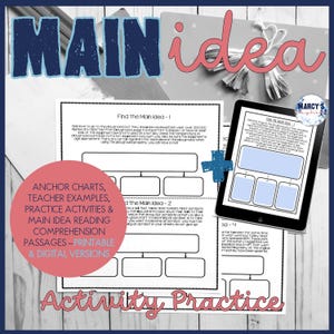 Main Idea and key details activity with reading comprehension passages homeschooling printables worksheets for 4th 5th grade